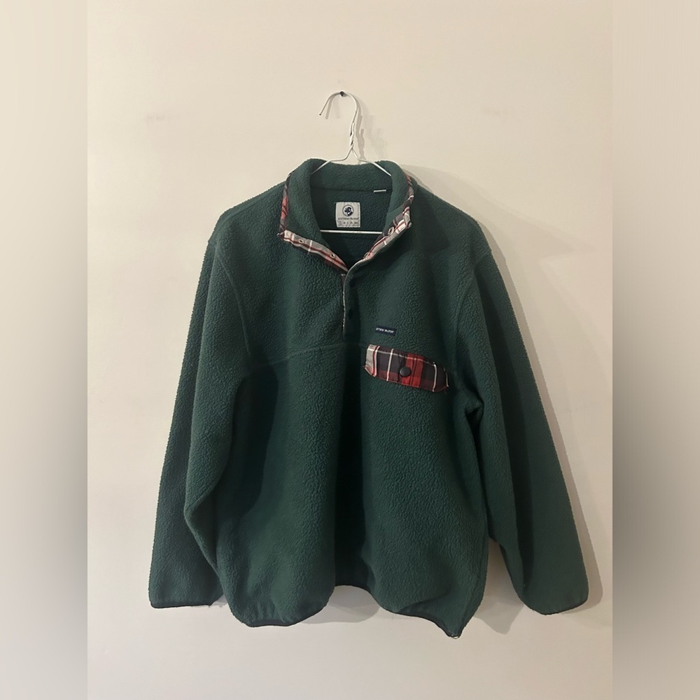 Southern Proper All Prep Fleece Pullover Jacket Hunter Green, size S
